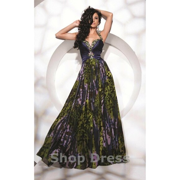 Tony Bowls Evenings Prom Dress TBE21123 Navy/Multi - Picture 1 of 7